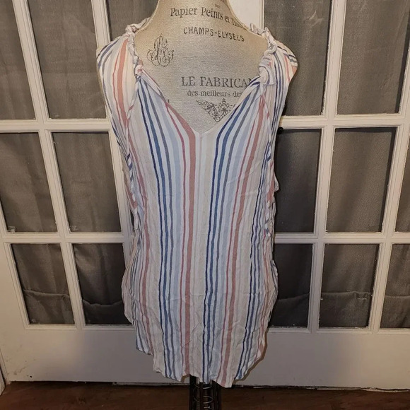 Torrid Womens Ivory Stripe Pullover Tank Top‎ 2 2X - Picture 1 of 5